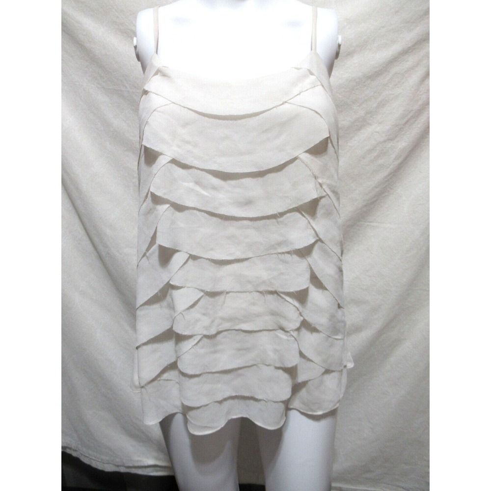 Fora Size‎ Medium White Tiered Racerback Scalloped Camisole Blouse